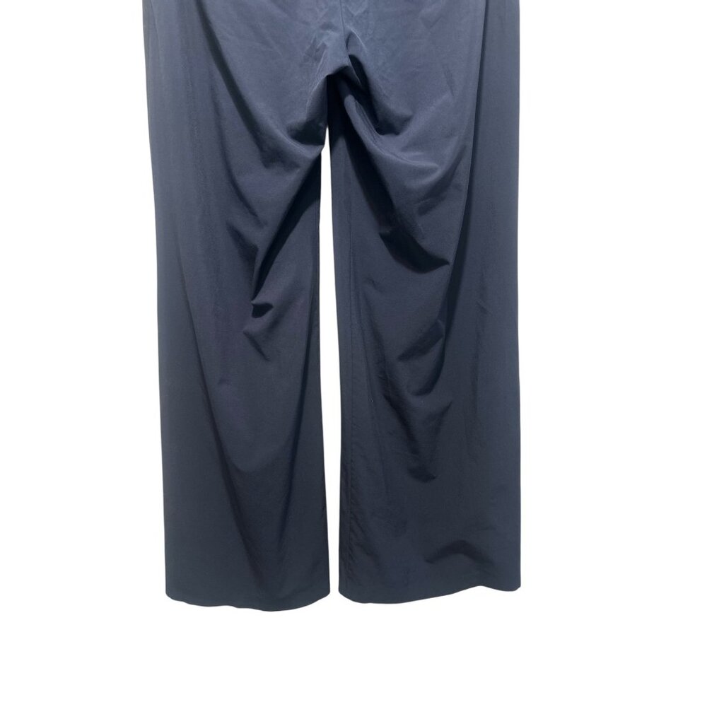 Athleta Gramercy Track Trouser Pants Women 12 Blue Wide Leg Flare Office Classic - Picture 13 of 16